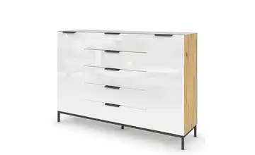 Highboard Graphit 160 cm Weiß, Eiche Artisan (Nachbildung)