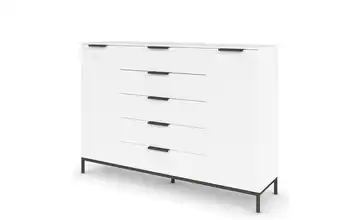 Highboard Weiß Weiß Front: Dekor, Oberboden: Dekor 160 cm Graphit