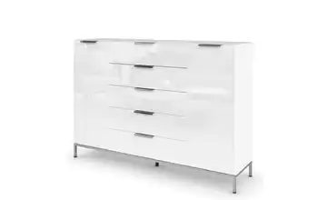 Highboard verchromt 160 cm Weiß