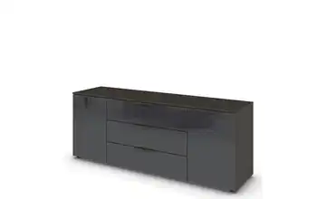 Sideboard Graphit Basaltgrau, Graphit Front: Glas, Oberboden: Dekor Graphit