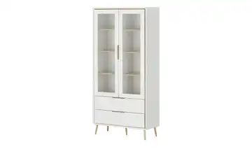 Vitrine Arluno Weiß, Asteiche (Nachbildung)