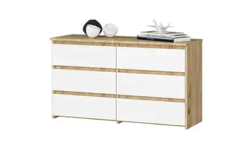 Kommode Carla Eiche Artisan (Nachbildung), Weiß