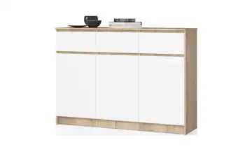 Highboard Klaus Eiche Sonoma (Nachbildung), Weiß