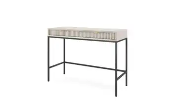Schminktisch Nova Beige, Schwarz, Goldfarben