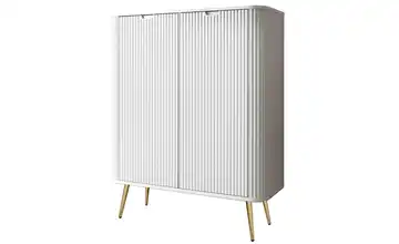 Highboard Zova Weiß, Goldfarben