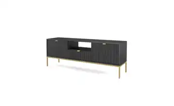 Lowboard Nova Schwarz, Goldfarben