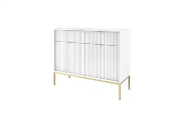 Sideboard Nova 104 cm Weiß, Goldfarben 2 Stück
