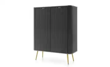 Highboard Zova Schwarz, Goldfarben
