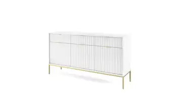 Sideboard Nova 154 cm Weiß, Goldfarben 3 Stück
