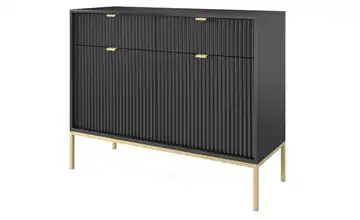 Sideboard Vellore Schwarz Goldfarben