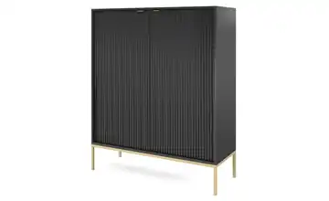 Highboard Vellore Schwarz Goldfarben