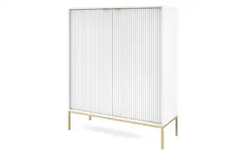 Highboard Vellore Weiß Goldfarben
