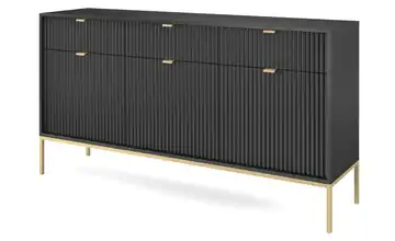 Sideboard Vellore Schwarz Goldfarben