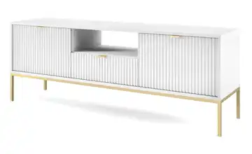 Lowboard Weiß Goldfarben