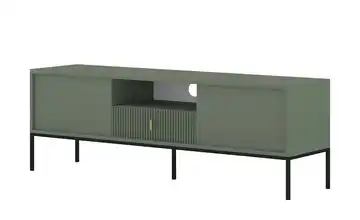 TV-Lowboard Maglione Grün Griffe: Metall Goldfarben, Gestell: Metall Schwarz