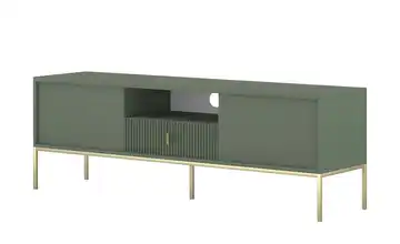 TV-Lowboard Maglione Grün Griffe und Gestell: Metall Goldfarben