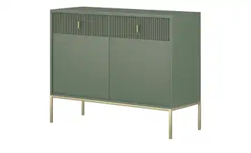 Kommode Maglione Grün Griffe und Gestell: Metall Goldfarben