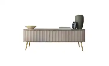 Lowboard Zova Beige, Goldfarben