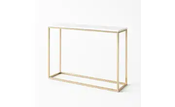 Konsolentisch Goldfarben 80 cm Weiß 25x80