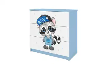 Kommode Waschbär Weiß, Blau