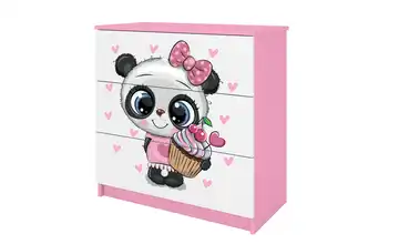 Kommode Panda Weiß, Pink