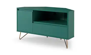 Eck-TV-Lowboard Grün, Goldfarben