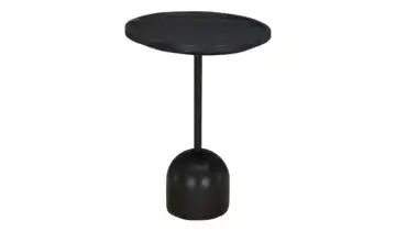 Beistelltisch Badru Schwarz, Marmoroptik Sockel: Halbrunde-Form