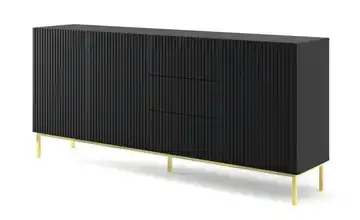 Sideboard Füße, eckig Schwarz 200 cm Goldfarben