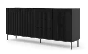 Sideboard Füße, eckig Schwarz 200 cm Schwarz