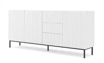 Sideboard Füße, eckig Weiß 200 cm Schwarz