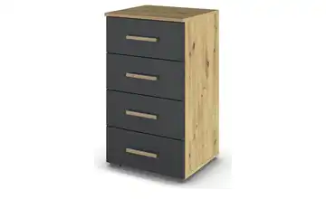 Kommode Moffat Eiche Artisan (Nachbildung), Basaltgrau, Dunkelgrau