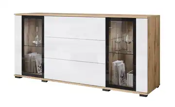 Sideboard Caro Eiche (Nachbildung), Weiß