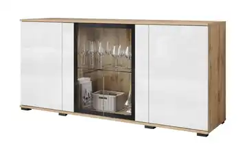 Sideboard Caro Eiche (Nachbildung), Weiß