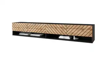 Lowboard Breno Schwarz, Eiche (Nachbildung)