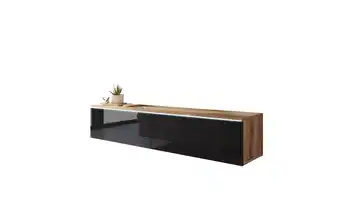 Lowboard Breno Eiche (Nachbildung), Schwarz