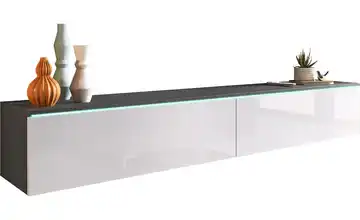 Lowboard Breno Anthrazit, Weiß