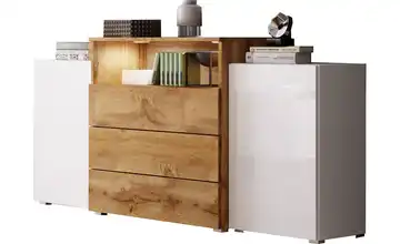 Sideboard Urban Weiß, Eiche (Nachbildung)