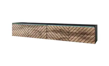 Lowboard Breno Schwarz, Eiche (Nachbildung)