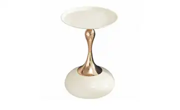 Beistelltisch Marini Weiß, Goldfarben