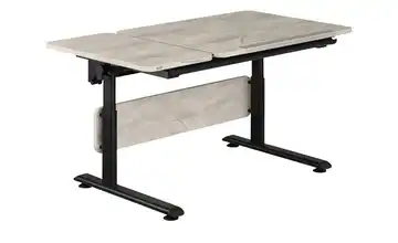 PAIDI Schülerschreibtisch Diego Schwarz 130 cm Tischplatte Eiche Nautik (Nachbildung)