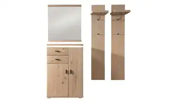 Garderobenkombination 4 teilig Woodland Eiche bianco