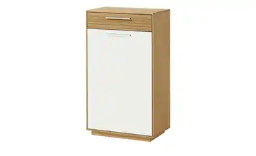 Schuhschrank Longo rechts Eiche bianco, Weiß Mit Schuhgittern