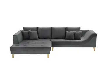 smart Ecksofa Wilma links Anthrazit, Schwarz