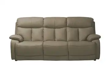 Wohnwert Sofa 3-sitzig aus Echtleder mit manueller Relaxfunktion Ambra  Taupe (Braun) 