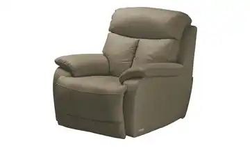 Wohnwert Sessel  aus Echtleder mit manueller Relaxfunktion Ambra Taupe (Braun) 