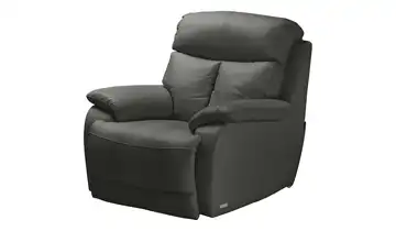 Wohnwert Sessel  aus Echtleder mit manueller Relaxfunktion Ambra Anthrazit (Dunkelgrau) 