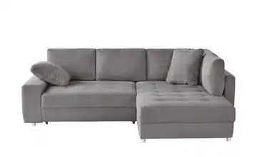 bobb Ecksofa Arissa de Luxe rechts Cordstoff Grau