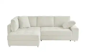 bobb Ecksofa Arissa de Luxe links Cordstoff Elfenbein