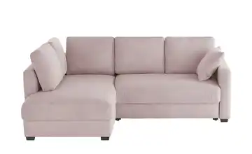 bobb Ecksofa mit Boxspringpolsterung Lisa de Luxe Rosa links Cordstoff