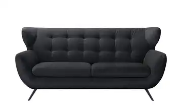 Jette Home Sofa 2,5-sitzig aus Mikrofaser Mellow Schwarz